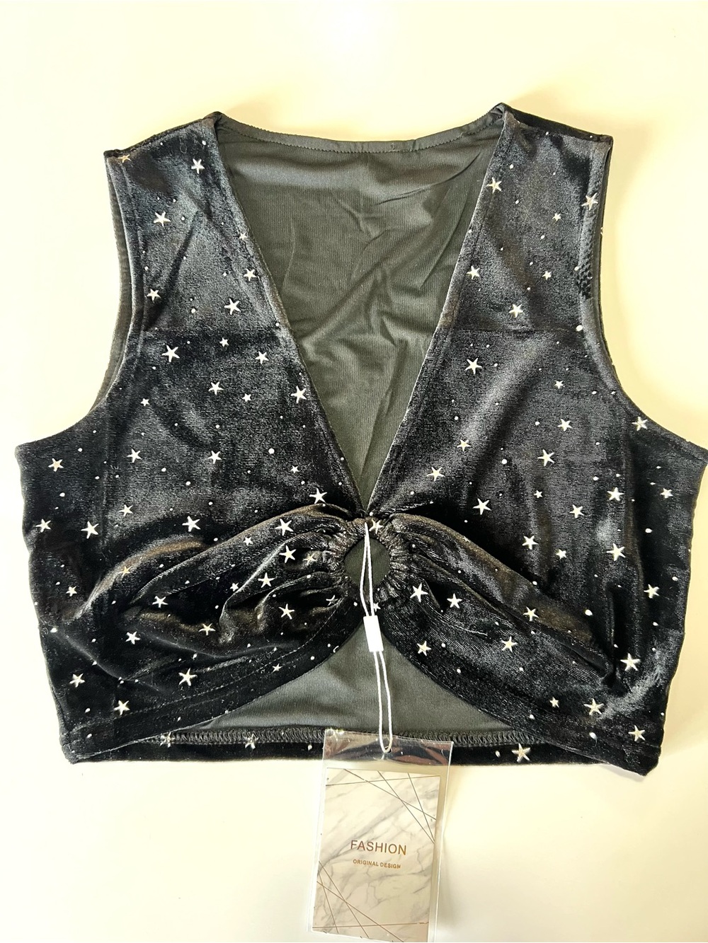 Black Velvet Crop Top M